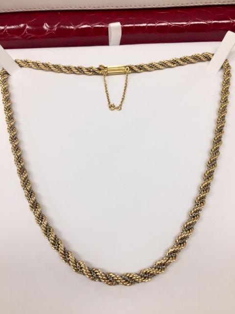 Collier 2 ors 750/1000ème maille corde occasion Or Ligne La teste Bassin d'arcachon